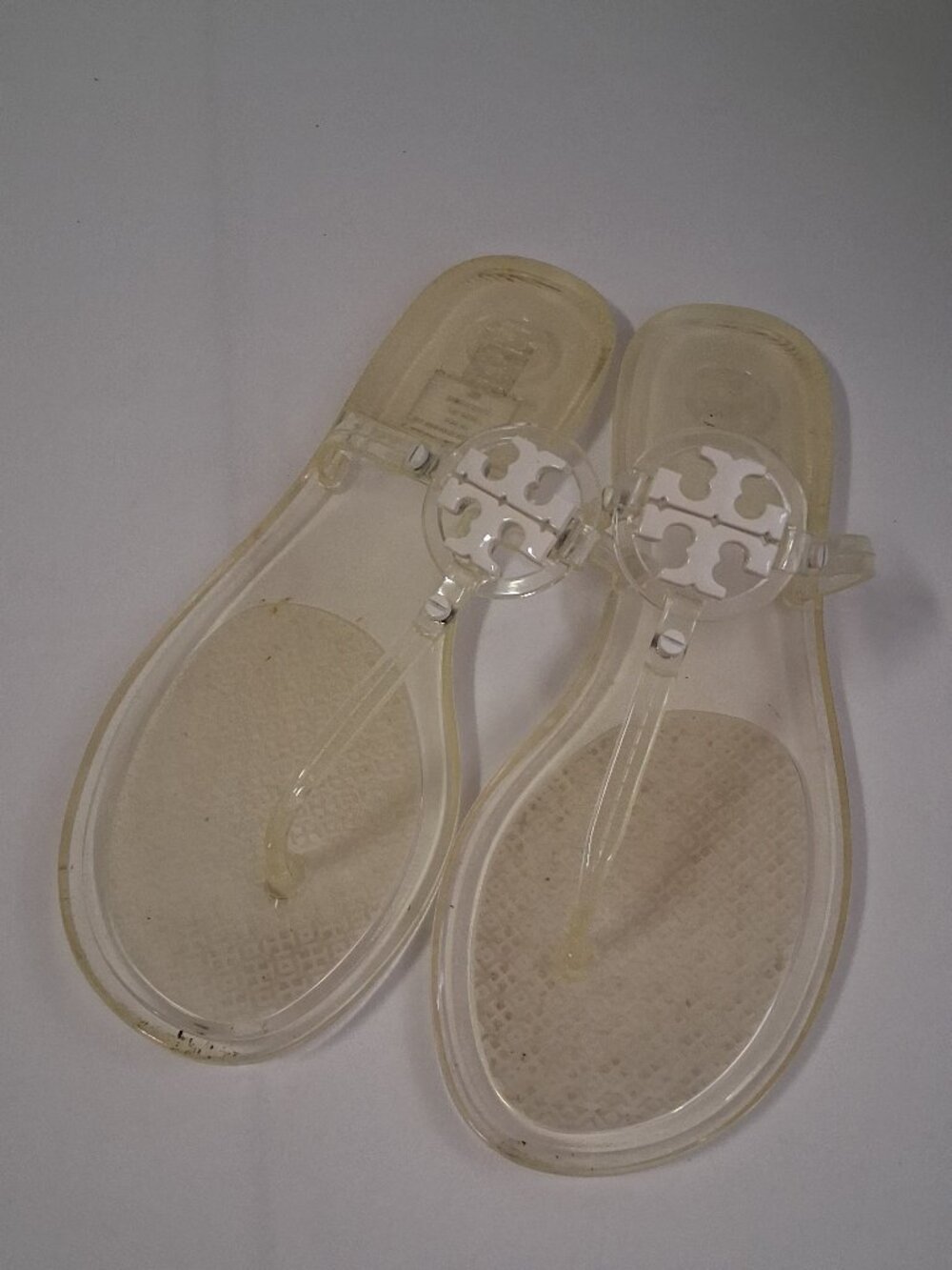 Tory Burch Mini Miller Flat Thong Sandals Color: Clear Size: 10
